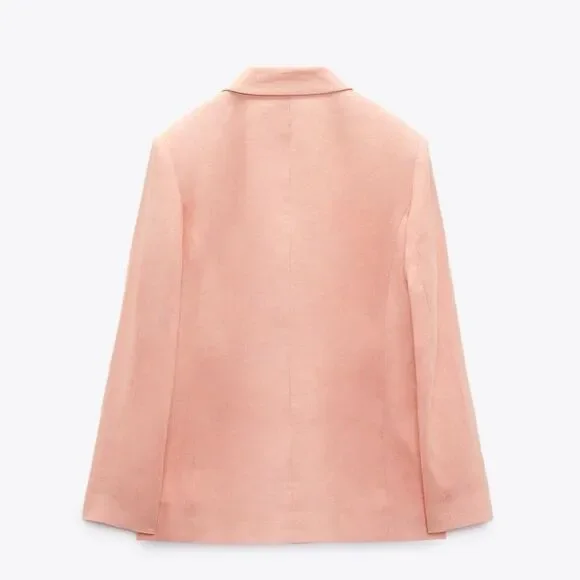 NWT ZARA LINEN BLAZER - Picture 2 of 9